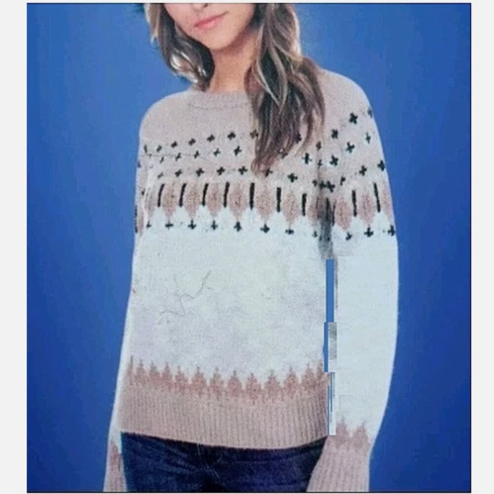 NWT JohnPaul Richard “Solstice Highland” Crew Neck Sweater L Cream